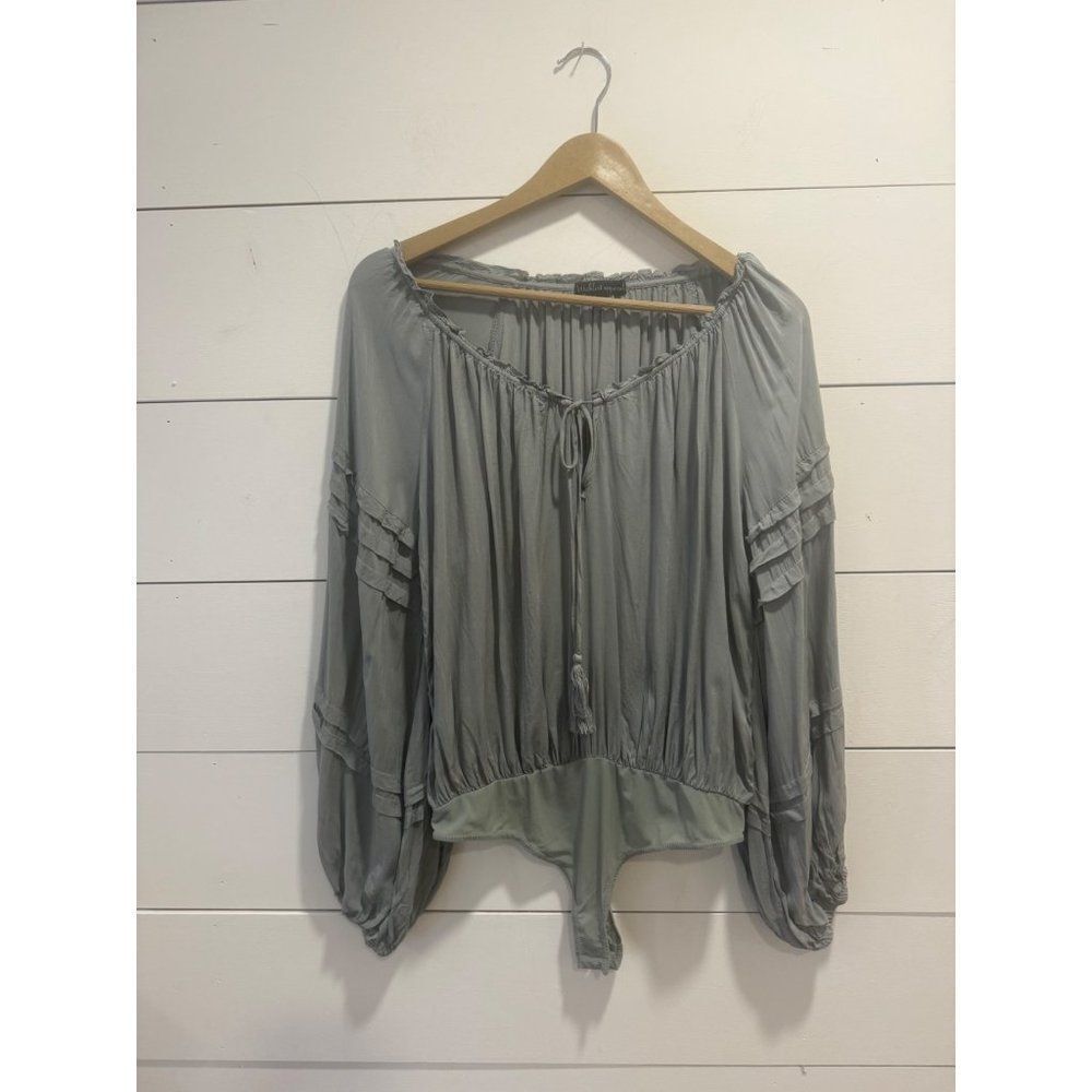 Wishlist Puff Sleeve Sage Bodysuit Medium